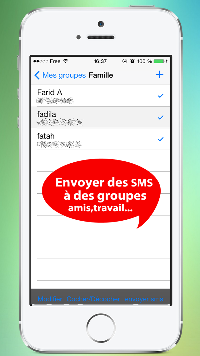 Screenshot #2 pour SMS GROUPE : Envoyer des MESSAGES TEXTO groupés à vos amis, famille !