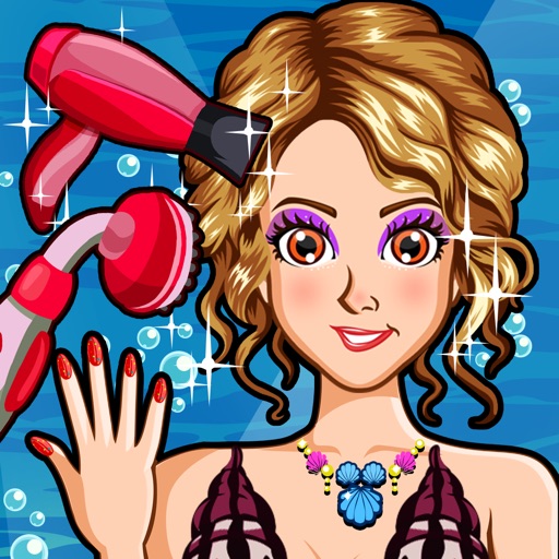 A Mermaid Princess Salon Spa Makeover - fun little nose & leg make up kids games for girls icon