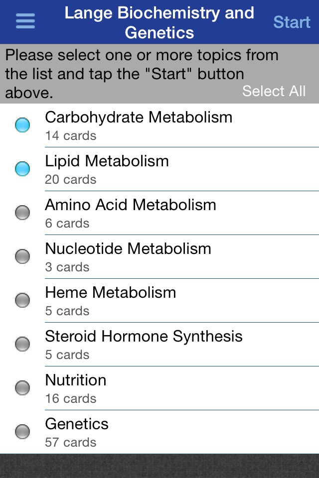 Biochemistry and Genetics Lange Flash Cards screenshot 2