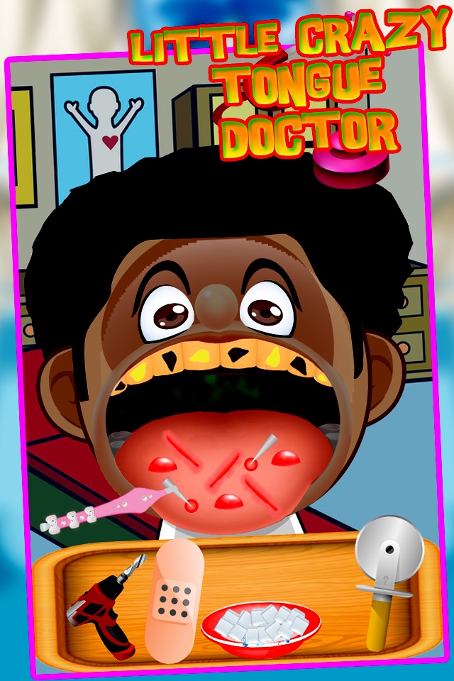 Little Crazy Tongue,Dentist(teeth) and Face Doctor(dr) - Fun Kids Games screenshot 2