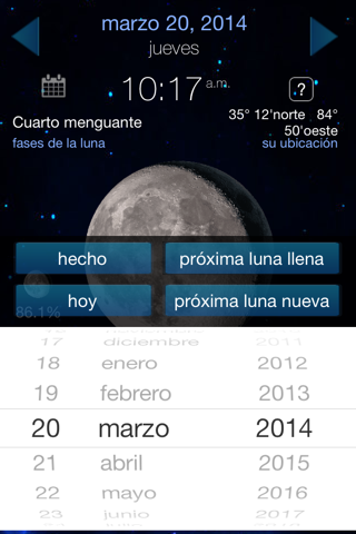 Lunar Phase Full moon calendar screenshot 2