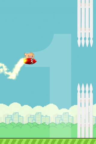 Flappy Rocket Cat - he's got a rocket to go after the bird! screenshot 3