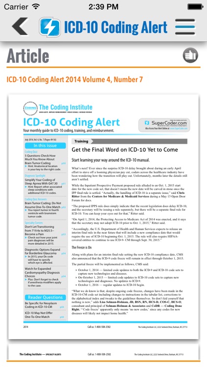 ICD-10 Coding Alert
