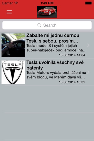 Info aplikace pro fanoušky Tesla screenshot 2