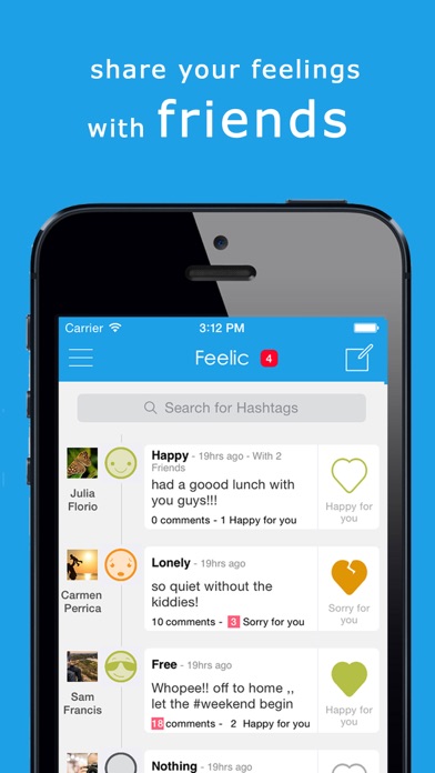 Feelic - Mood Tracker, Share, Text & Chat with Friendsのおすすめ画像2