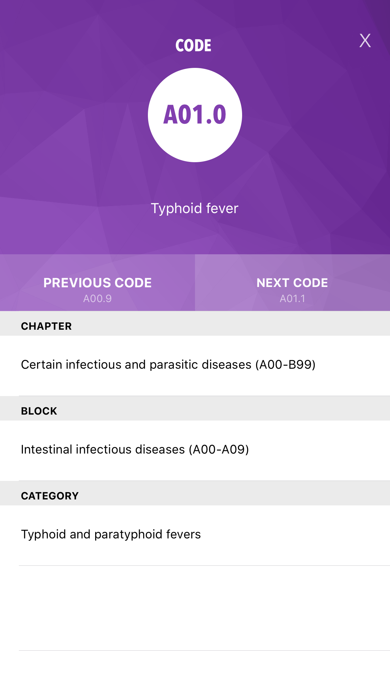 ICD-10 mesasix