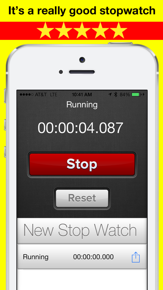 Stop Watch Pro Free Social Stopwatch with Facebook Sharing Best Timing Stopwatch for Gym, Yoga, Running - 1.0 - (iOS)