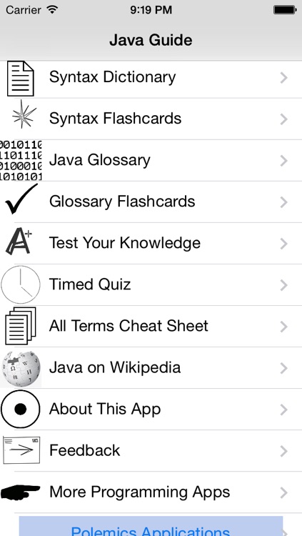 Java Dictionary and Flashcards