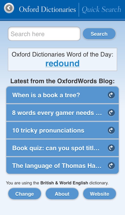 Oxford Dictionaries Quick Search (no ads)