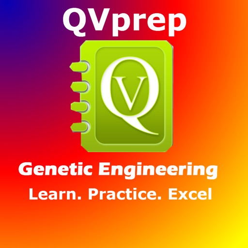 QVprep Genetic Engineering : Learn Test Review Genetics concepts for College majors, Undergraduates, Junior Physicians, Engineering, Medical, Pre-Medical and nursing students and for exam preparation icon