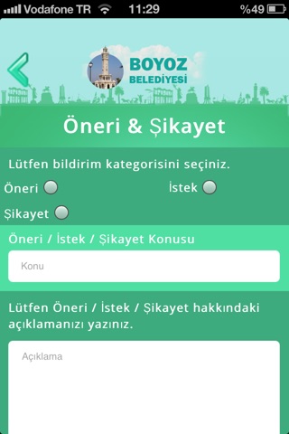 Boyoz Belediyesi - Örnek Belediye Uygulaması screenshot 3