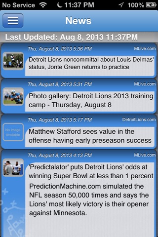 Detroit Football Live screenshot 2