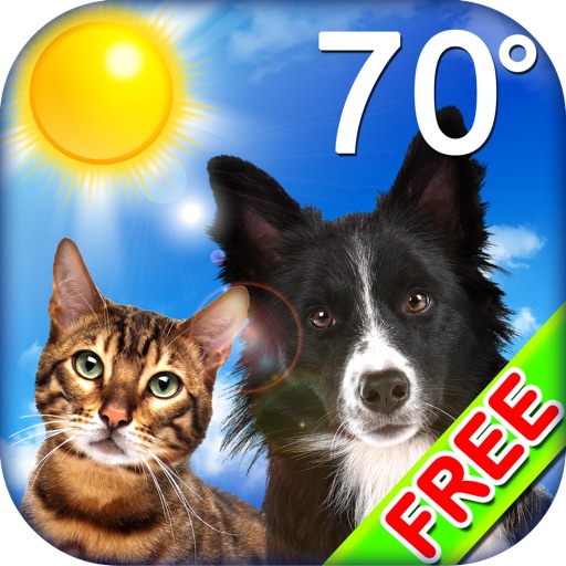 Puppy & Kitty Weather Clock Craze FREE - With Doggy Date and Temperature icon