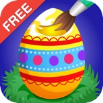 Easter Coloring Free  Paint the Eggs rabbits and chickens