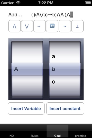 Propositional Logic - Natural Deduction proof builder screenshot 2