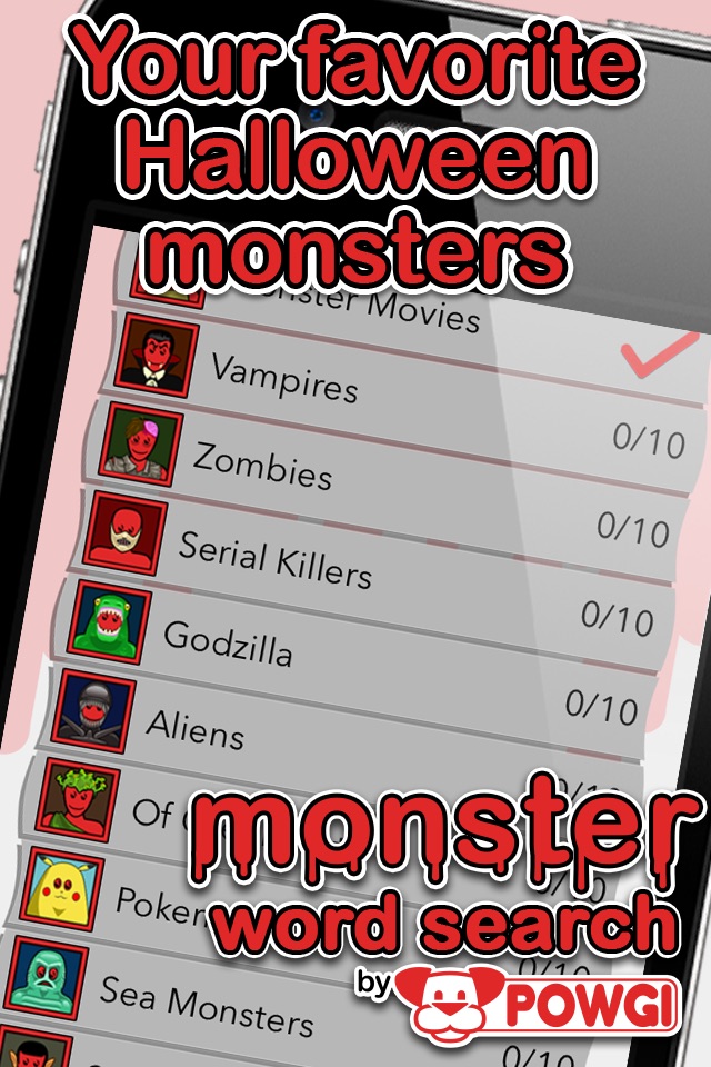 Monster Word Search by POWGI screenshot 2