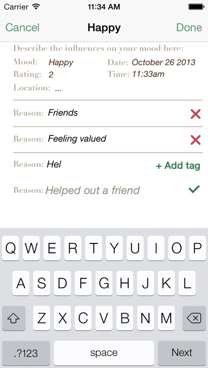 Happiness - Mood Tracking Journal