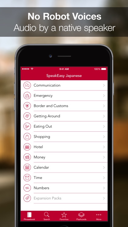 SpeakEasy Japanese ~ Offline Phrasebook and Flashcards with Native Speaker Voice and Phonetics screenshot-0