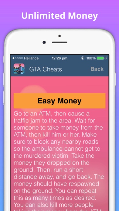 Screenshot #3 pour Cheats for GTA vice city
