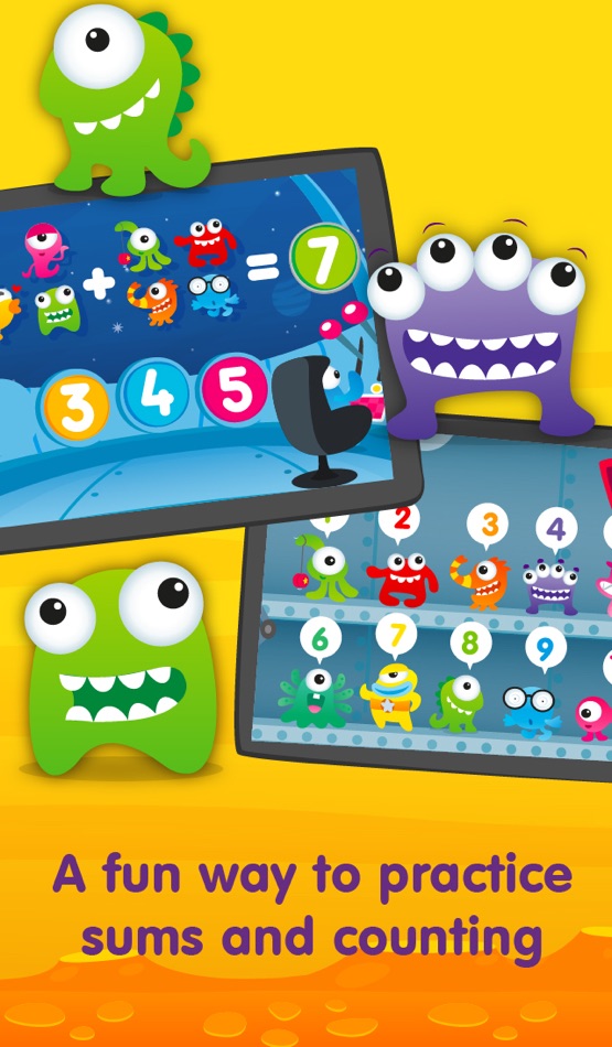 #2. Aliens & Numbers - educational math games to simple learn counting, tracing & addition for kids and toddlers (iOS) By: Planet Factory Interactive