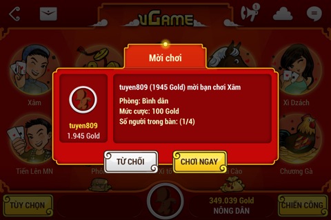 vGame - Phỏm Xâm Poker Liêng Online screenshot 4