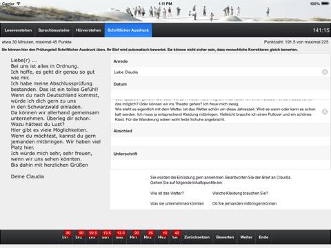 Prüfungssimulator Deutsch Zertifikat screenshot 2