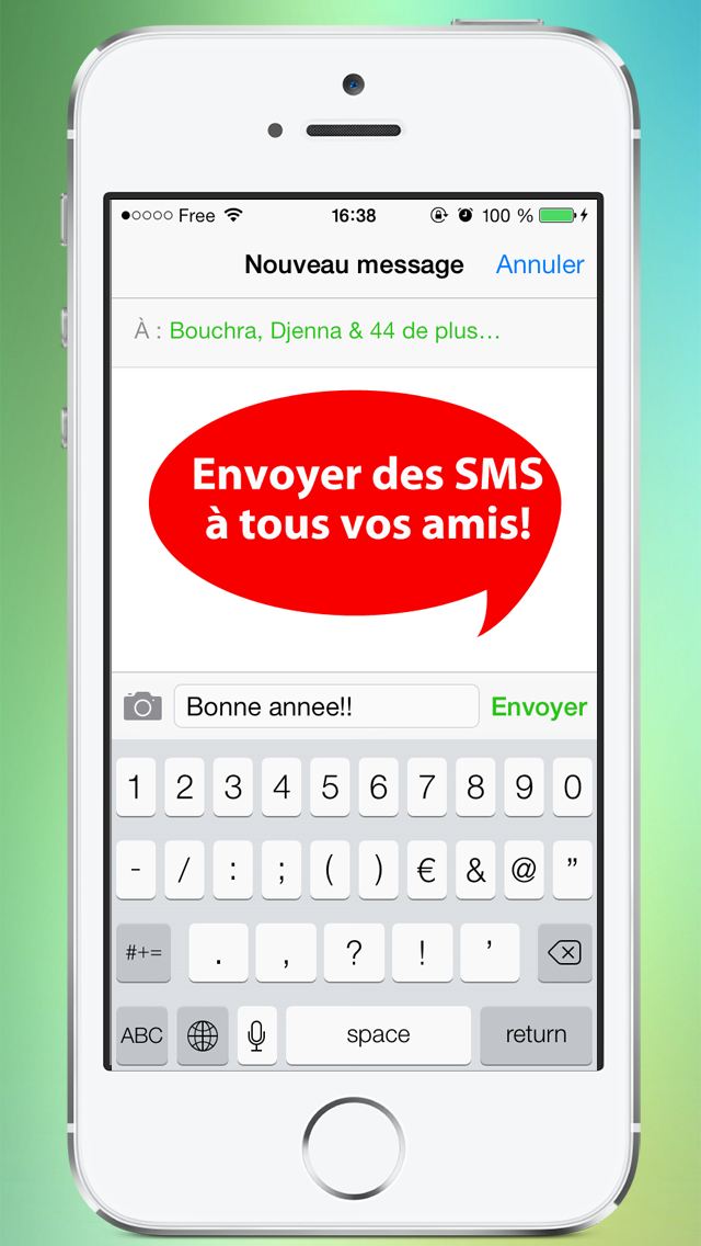 Screenshot #1 pour SMS GROUPE : Envoyer des MESSAGES TEXTO groupés à vos amis, famille !