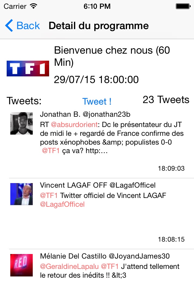 TvTweet screenshot 2