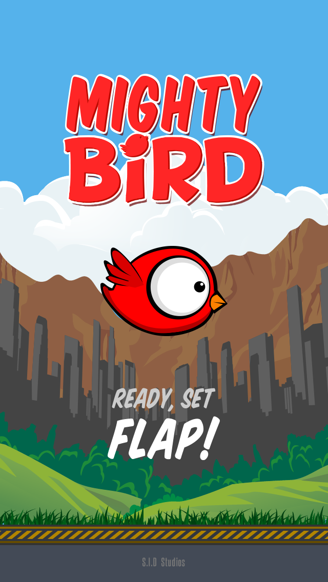 強大な 鳥 Mighty Bird: 不可能 ゆるい 冒険 終わりのない 空 飛行 旅 新しい 伝説の アクション ゲーム ヒーロー 小さな 翼 スーパー 大きい 視線 かわいい スマッシュ ヒット 顔 cute big eyes flappyのおすすめ画像1