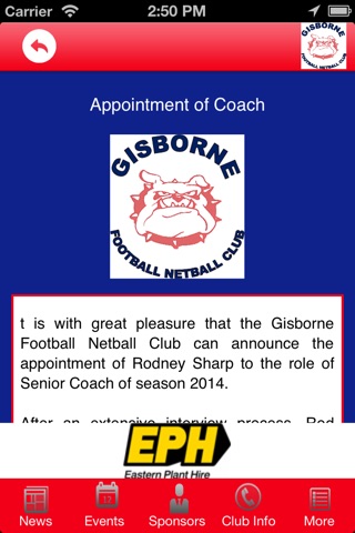 Gisborne Football Netball Club and Gisborne Rookies Junior Football Club screenshot 3