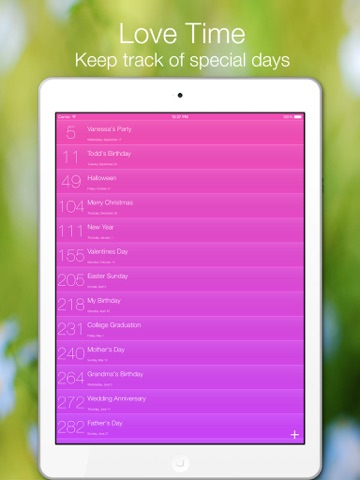 Screenshot #4 pour Amour Temps - Love Time - compte à rebours pour les dates et les jours fériés importants