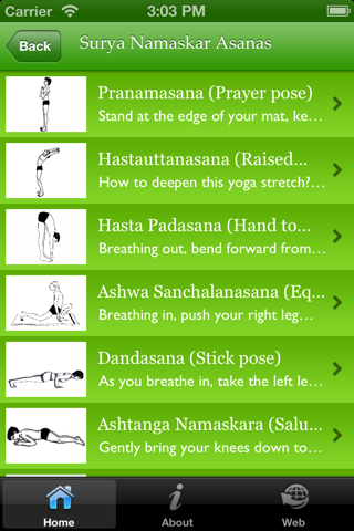 Yoga Sun Salutation App screenshot 2