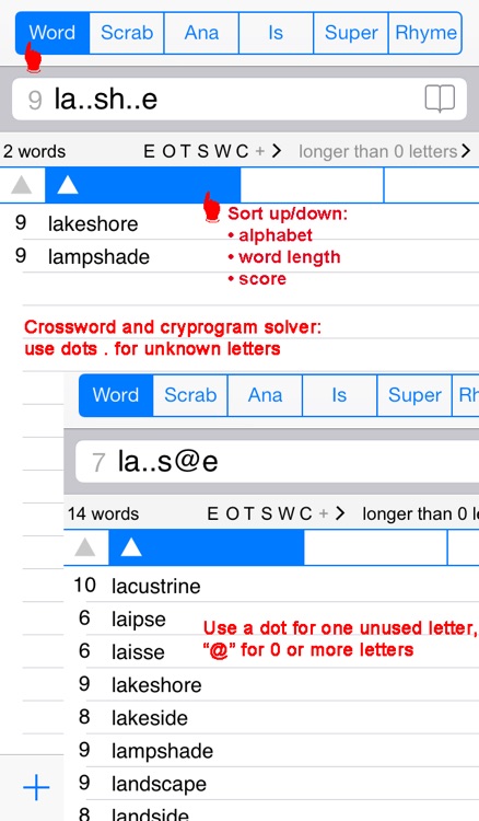 English Words Finder PRO - find the best words for crossword, Wordfeud, Scrabble, cryptogram, anagram, spelling and rhyme
