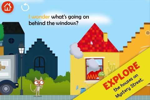 Mystery Street. Educational ebook to play and learn with a cat detective: games, investigation, discoveries, puzzles, stories for Preschool, Kindergarden children. screenshot 2