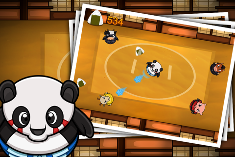 Tiny Sumo Panda : Ninja bear Royal whipeout tap fighting games for Iphone, Ipad & Ipod touch screenshot 3