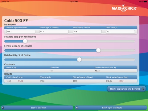 MaxiChick breeder Calculator screenshot 2