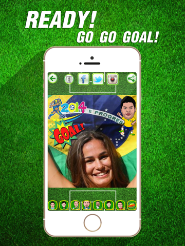 Cheer World Football Soccer Booth Sticker - 2014 Brazil Edition Awesome Stickiness Camera iPad screenshot 2 - Photo & Video app