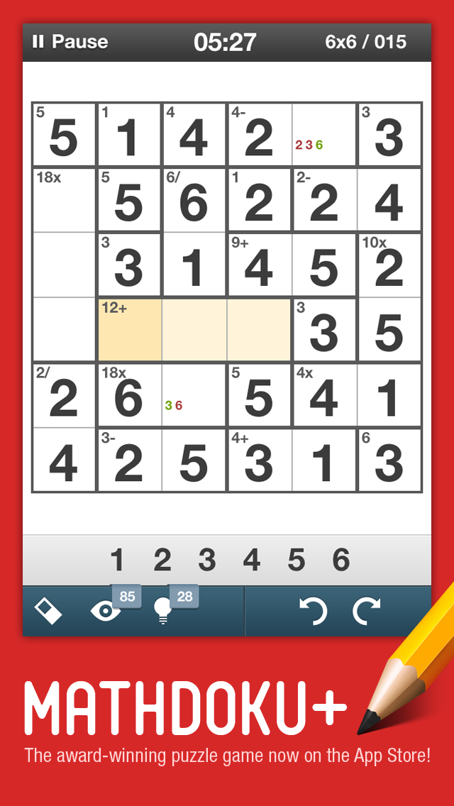 Mathdoku plus Sudoku Style Math & Logic Puzzle Game screenshot 1