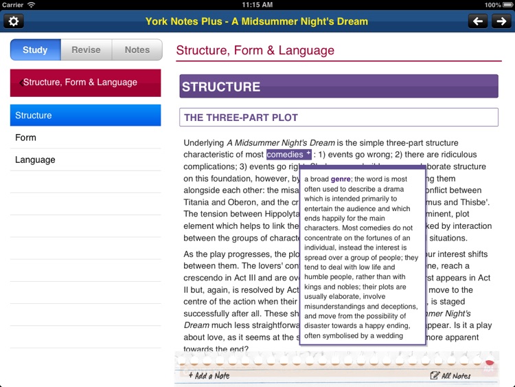 A Midsummer Night's Dream York Notes AS and A2 for iPad