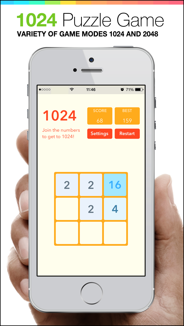 Screenshot #3 pour 1024 Puzzle Game - mobile logic Game - join the numbers