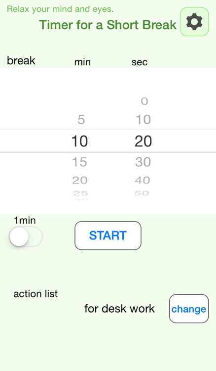 Timer for a Short Break - Relax your mind and eyes.