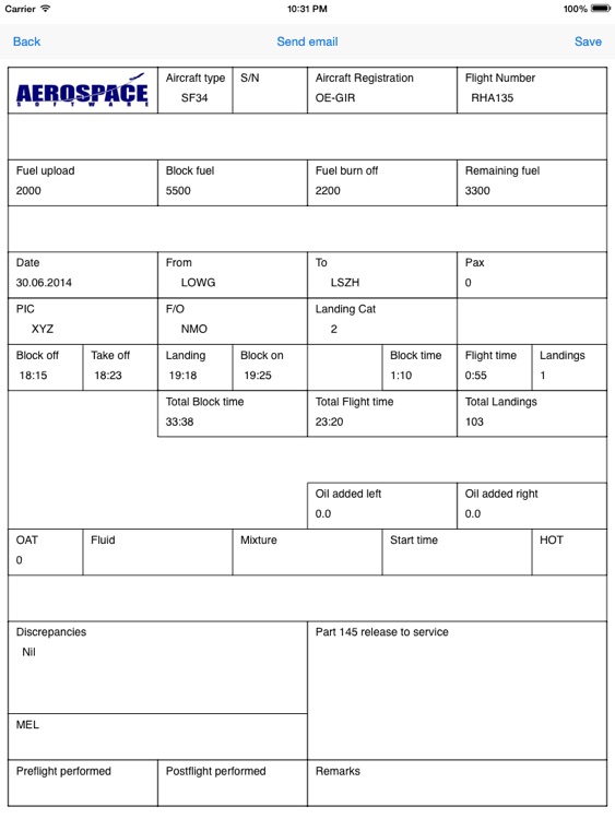 Aircraft Log, the first electronic aircraft log for your iPad.