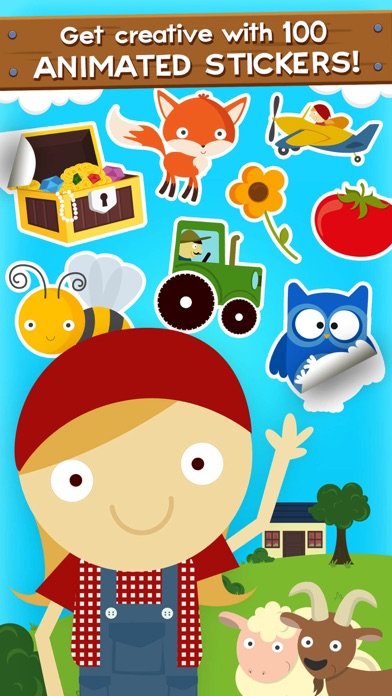 Screenshot #1 pour Animal Stickers pour les enfants Ferme Activité Scène Builder