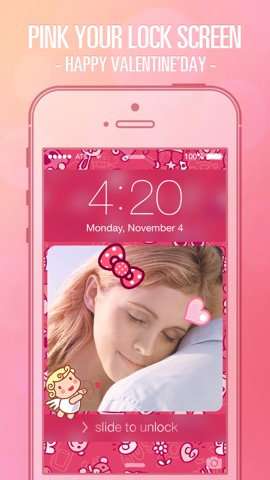 Pimp Lock Screen Wallpapers - Pink Valentine's Day Special for iOS 7のおすすめ画像1