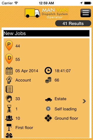 Man Van Dispatch system operator app screenshot 3