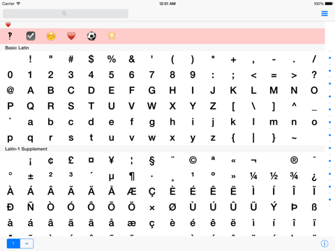 Screenshot #4 pour Unicode :: Table des caractères :: Libre