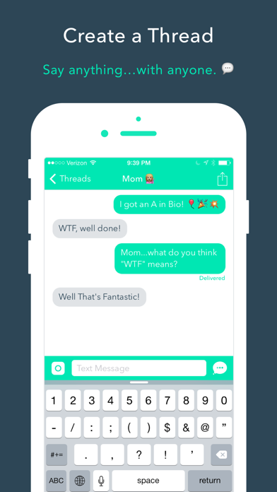 Threads - SMS generator iPhone screenshot 1 - Entertainment app