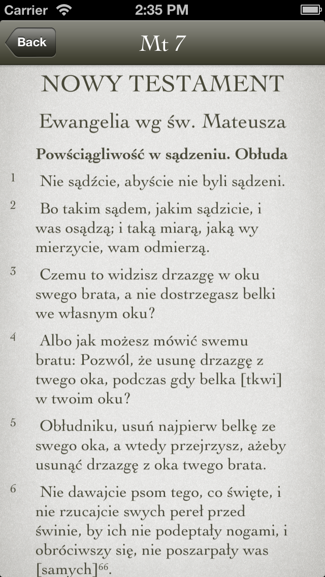 Biblia Tysiąclecia - Pismo Święte Starego i Nowego Testamentu Screenshot