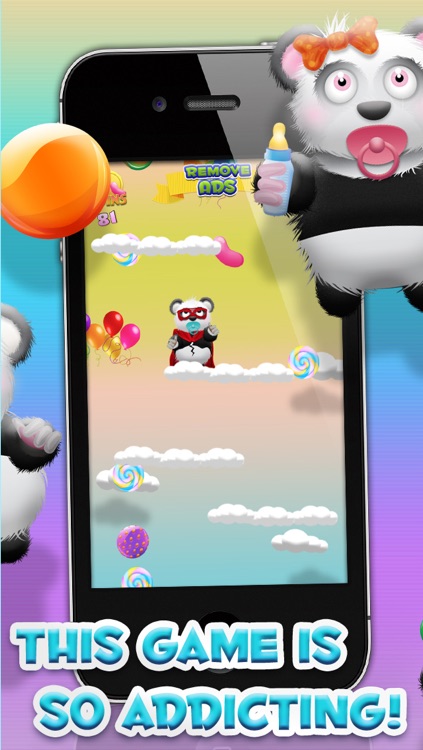 Baby Panda Bears Candy Rain HD -  Fun Cloud Jumping Edition FREE Game! screenshot-3