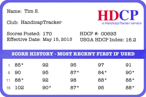 hdcpTracker - USGA Golf Handicap Tracker screenshot 3